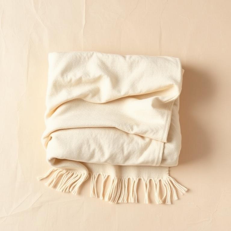 Cream Linen Throw for Sofa